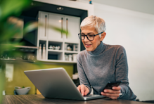 Female looking at laptop
